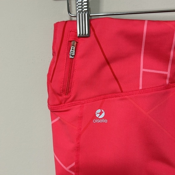 Oiselle KC Knicker Capri Legging Crop Pant punch koolhaus Pink Geometric Sz 10 - Picture 6 of 14